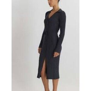 NWOT All Row Black Ribbed Long Sleeve Sweater Dress L